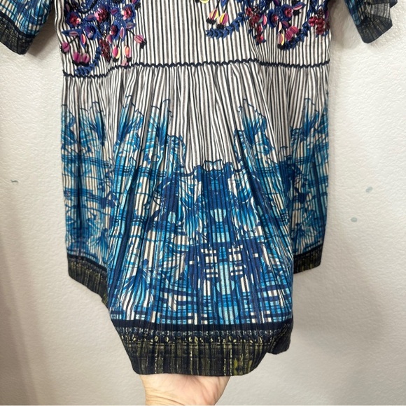 Anthropologie Bhanuni by Jyoti Plumier Blouse Beaded Boho Babydoll Top MEDIUM - Picture 5 of 10